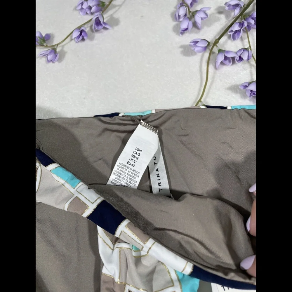 NEW $68 Trina‎ Turk Disco Deco Reversible Bikini Bottoms [SZ 8 ]